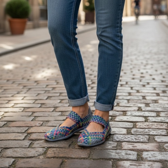 Bernie Mev Women’s Multi Woven Slip-On Comfort Strech lightweight Shoe  - NWB - Picture 2 of 6